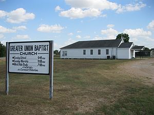 Greater Union Baptist Church at FM 102 and Strickland Lane