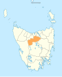 Map showing Meander Valley in Tasmania