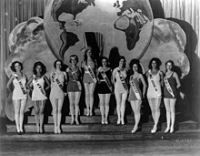 Lineup of pageant contestants
