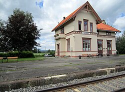 View of the old railway station in Namnå