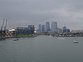 Looking west towards Canary Wharf