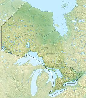 Map showing the location of Obonga–Ottertooth Provincial Park