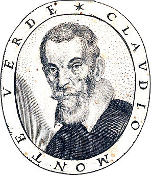 Portrait of Monteverdi from the title page of Fiori poetici, 1644