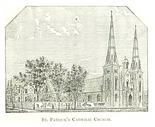 The St Patrick Church built in 1862 in 114 Adelaide by the architects Jordan & Anderson was destroyed by fire in 1993.