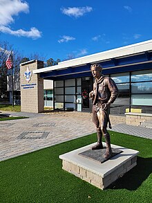 The Heart of Virginia Council Leadership Center in Henrico, Virginia, features the Dominion Energy Plaza, complete with a bronze "The Ideal Scout" statue.