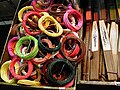 Colorful hanji strings; fans