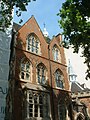 Marylebone Grammar School's original building, August 2011. At this time the adjoining office building was being rebuilt and was covered in scaffolding and plastic sheeting.