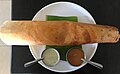 Dosa, a typical south indian breakfast dish.