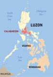 Map of the Philippines highlighting Calabarzon