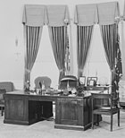 Theodore Roosevelt desk in the Truman Oval Office