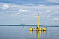 University of Maine's Floating wind turbine VolturnUS 1:8 was the first grid-connected offshore wind turbine in the Americas.