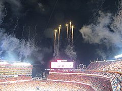 Fireworks went off after the conclusion of the game.