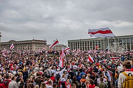 Rally against Lukashenko in Minsk, 23 August