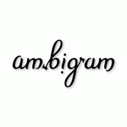 Ambigram of the word "ambigram". 180° rotational symmetry