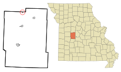 Location of Ionia, Missouri