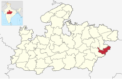 Location of Anuppur district in Madhya Pradesh