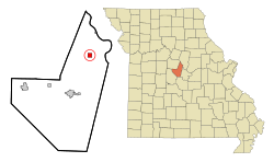 Location in Moniteau County and the state of Missouri