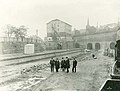 View of the entrances to the tunnels at the Waverton end of the station, photographed in 1931