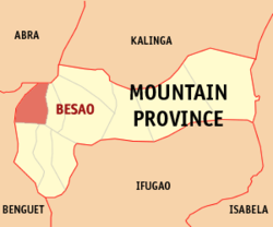 Map of Mountain Province with Besao highlighted