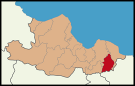Map showing Salıpazarı District in Samsun Province