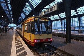 A Stadtbahn train at Karlsruhe Hauptbahnhof