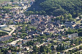 View of the city-center of the former commune of Culoz from the Grand Colombier.
