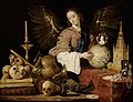 Image 12 Vanitas Painting: Antonio de Pereda Allegory of Vanity, a vanitas completed by Antonio de Pereda between 1632 and 1636. Works in this category of symbolic art, especially associated with still life paintings of 16th- and 17th-century Flanders and the Netherlands, refer to the traditional Christian view of earthly life and the worthless nature of all earthly goods and pursuits. The Latin noun vanĭtās means "emptiness" and derives its prominence from Ecclesiastes. Common symbols in vanitas include skulls, rotten fruit; bubbles; smoke, watches, hourglasses, and musical instruments. More selected pictures