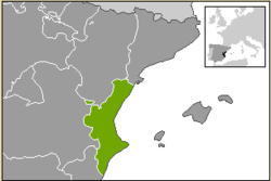 Map of the Valencian Community