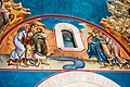 Mural of Jesus approaching John for baptism (inside John the Baptist Church)