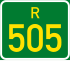 Regional route R505 shield