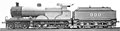 A side-view builder's photo of a Midland Railway 990 Class locomotive circa 1909. The locomotive was painted in photographic grey for the photo.