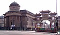 Great George Street Congregational Church (1841; Grade II), nicknamed The Blackie, by City Architect Joseph Franklin,[77] and Chinese Arch (2000) – the largest outside of China