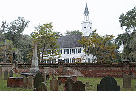 Midway Cemetery with church