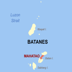 Map of Batanes with Mahatao highlighted