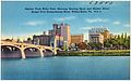 Postcard showing the bridge and Wilkes-Barre skyline