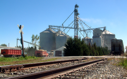 Grain elevators at harvest time, October 2006