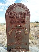 Close-up of the grave of Warren Baxter Earp