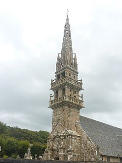The superb galleried bell-tower.