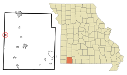 Location of Wheaton, Missouri