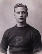 Photograph of Hobey Baker in football gear at Princeton