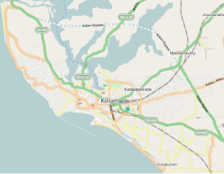 Location of the city within Kollam Metropolitan Area