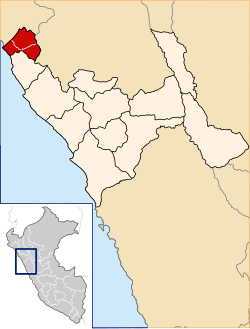 Location of Chepén in La Libertad Region