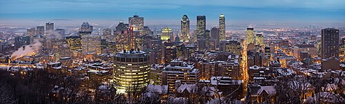 Montreal skyline at twilight