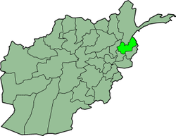 Map showing present-day Nuristan Province of Afghanistan
