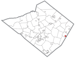Location of Boyertown in Berks County, Pennsylvania