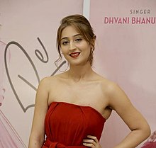 Bhanushali at the launch of 'Leja Re' in 2018