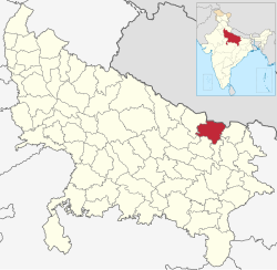 Location of Siddharthnagar district in Uttar Pradesh