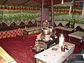 Interior of tea house/hotel located at Everest Base Camp, Tibet