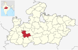 Location of Dewas district in Madhya Pradesh