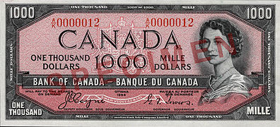 $1000 banknote, "Devil's Head" printing